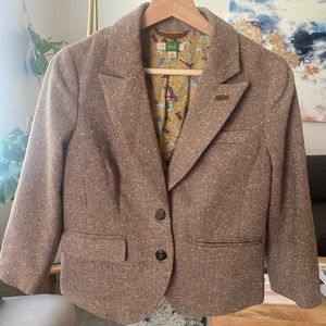 Anthropologie Vintage Style Tweed Grandpa Blazer